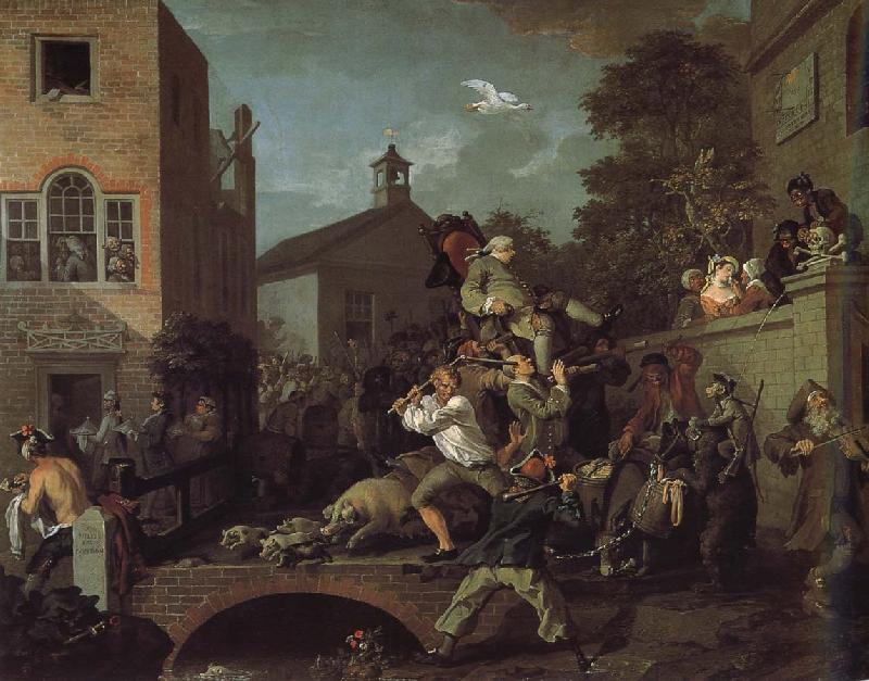 William Hogarth The auspices of the members of the election campaign oil painting picture